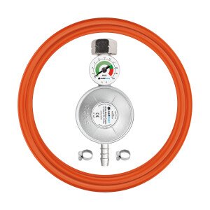 Propane/butane connection kit with a pressure gauge